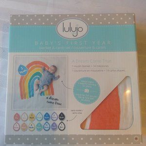 Lulujo Baby's First Year Blanket & Card Set